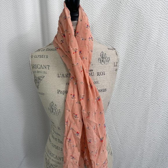 Scarf Bundle set of 3 Scarves Shades of Orange Brown Peach style variety - Picture 5 of 7